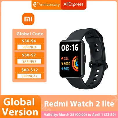 |Global version Xiaomi Redmi SmartWatch 2 lite Smart Watch Bluetooth Mi Band 