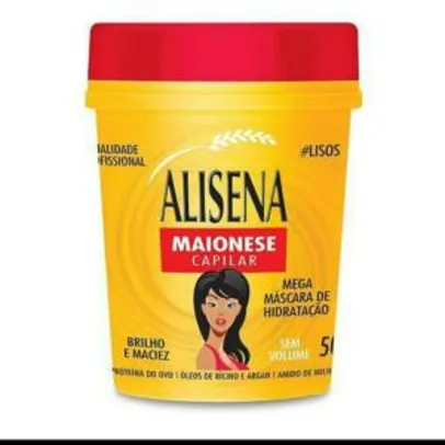 MÁSCARA DE HIDRATAÇÃO ALISENA MAIONESE CAPILAR 500G - VALIDADE OUTUBRO/2020