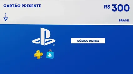 Cartão Presente Gift Card Digital R$300 PlayStation Store - PS4, PS5