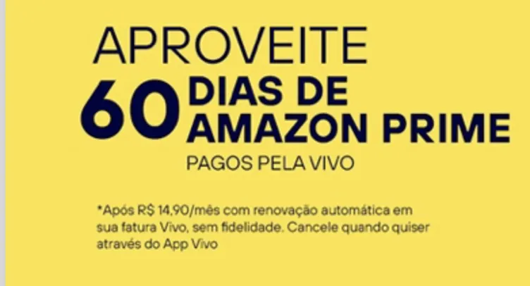 Assine amazon prime na vivo e ganhe 2 meses grátis 