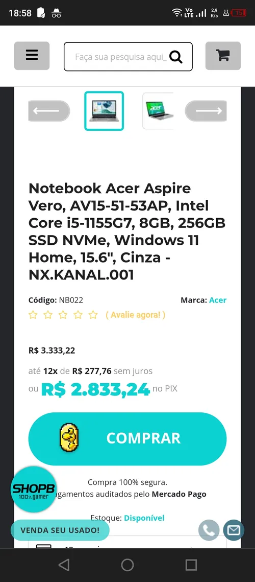 Imagem na descrição da promoção