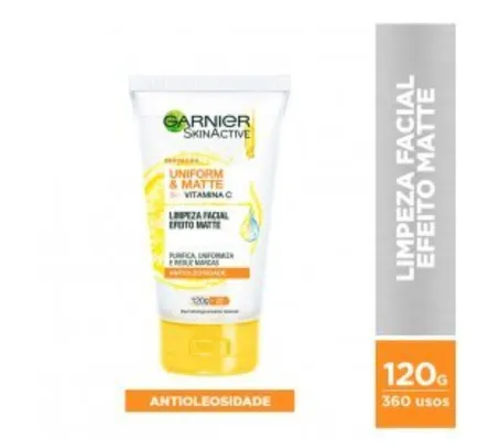 Garnier Skinactive Uniform & Matte Vitamina C Limpeza Facial Antioleosidade 120g | R$ 20