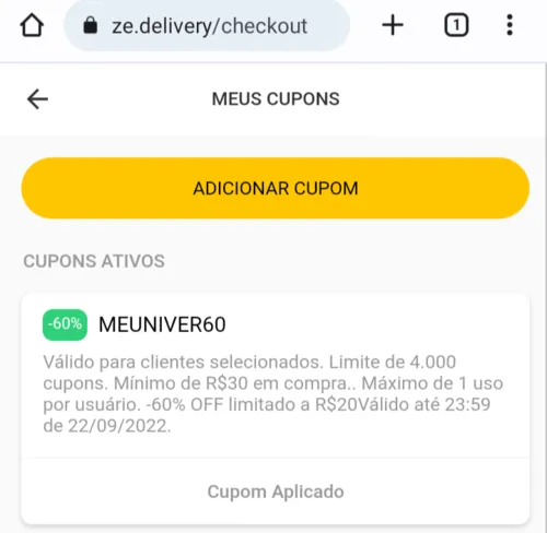 Imagem na descrição da promoção