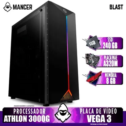 Product photo Pc Gamer Mancer, Amd Athlon 3000G, 16GB DDR4, Ssd 240GB, 500W 80 Plus