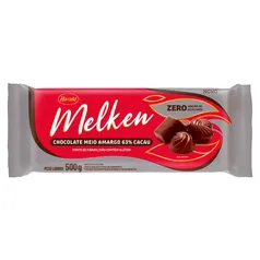 Chocolate Melken 63% Cacau Zero Açucar 500g HARALD