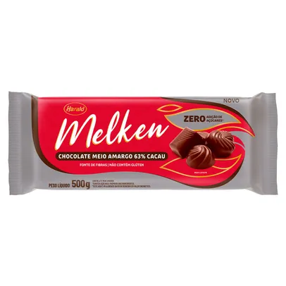 Chocolate Melken 63% Cacau Zero Açucar 500g HARALD