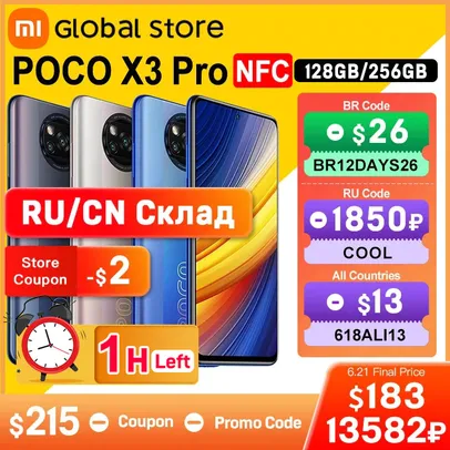 Smartphone POCO X3 Pro 6GB + 128GB, Versão Global | R$1058