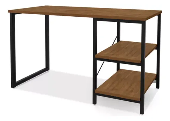 Escrivaninha Steel Mobile Star mdf de 120cm x 74cm x 45cm Preto/Imbuia