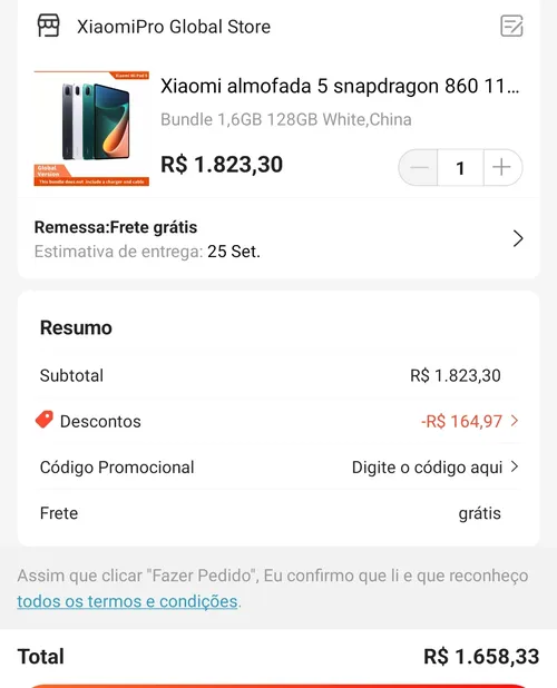 Imagem na descrição da promoção