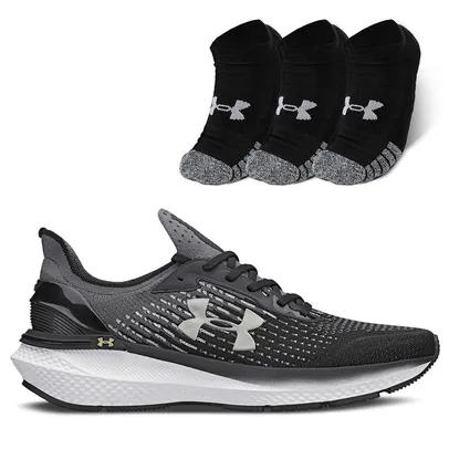 Kit Tênis Charged Advance + Meia Heatgear - Pacote com 3 pares Under Armour Unissex