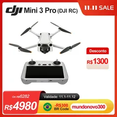 DRONE DJI MINI 3 PRO - CONTROLE RC-N1, CARTAO 128GB, KIT FLY MORE PLUS