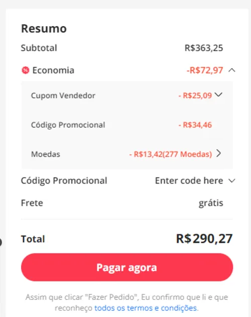 Imagem na descrição da promoção