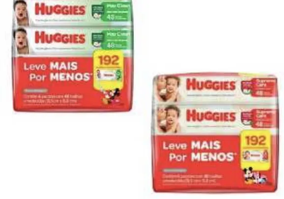 Lenços Umedecidos Huggies Max Clean Leve Mais Por Menos (192 unidades - 4 pacotes) 