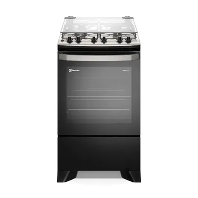 Fogão 4 bocas Electrolux Preto Experience com Mesa de Inox, Timer e VaporBake (FE4TP)