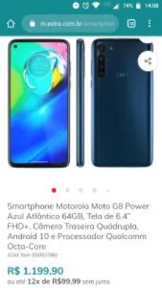 Smartphone Motorola Moto G8 Power Azul Atlântico 64GB