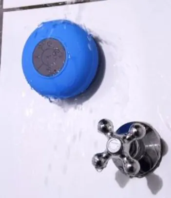 R$5- Caixa De Som Bluetooth Portatil a Prova Da Agua Universal Azul