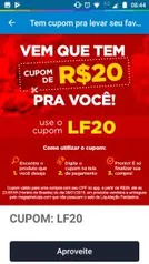 R$20 OFF em compras acima de R$39 no Magazina Luiza