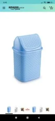 [PRIME] Lixeira De Pia Basculante Rattan 4, 5l Nitronplast Azul | R$13