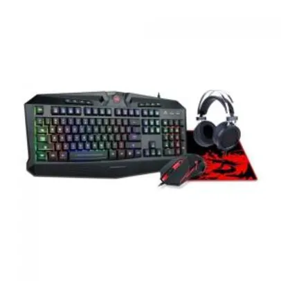 Combo Gaming Essentials 4 em 1 S112 Teclado, Mouse, Mousepad e Headset, Redragon S112 | R$299
