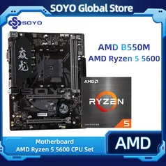 KIT PLACA MÃE SOYO B550M + RYZEN 5 5600