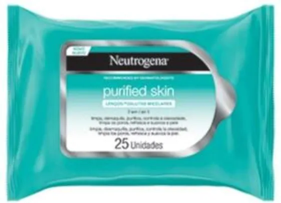 Lenços Demaquilantes Purified Skin Neutrogena, 25 unidades