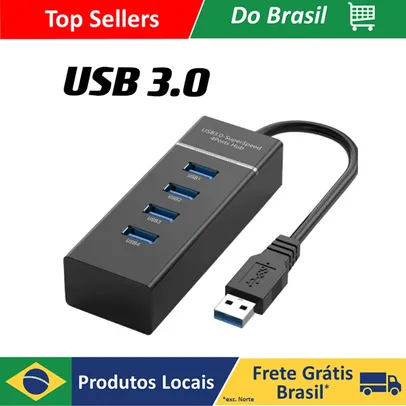 Hub Usb 3.0 4 portas Expansor Rápido 5 Gbps Alta Velocidade Alta Resistência