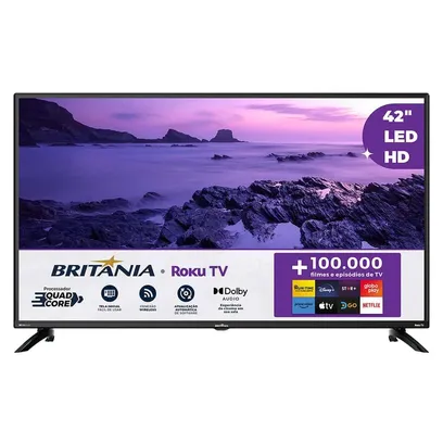 Foto do produto Smart Tv 42 Britânia BTV42G6FR2CP Roku Tv Dolby Audio