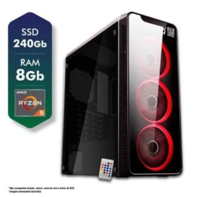 PC AMD Ryzen 5 3400g, 8GB, SSD 256 GB, fonte 500W. R$ 2.084