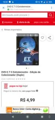 DVD E.T O Extraterrestre - Edição de Colecionador (Duplo) R$ 5