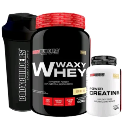 [OFICIAL] Kit Whey Protein Waxy Whey 900g, Power Creatina 100g, Coqueteleira - BodyBuilders Kit