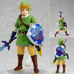 Colecionável Link Zelda articulado com acessórios e suporte - Figma - Boneco Action Figure