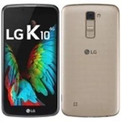 Smartphone LG K10, Dual Chip, Dourado, Tela 5.3", 4G+WiFi, Android 6.0, 13MP, 16GB, TV Digital