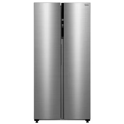 Refrigerador Side By Side 442L Inverter Cor Inox Conectada Midea