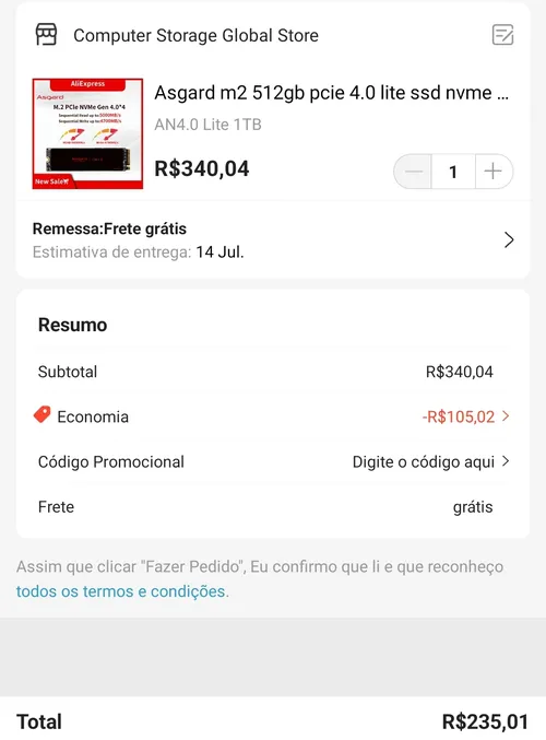 Imagem na descrição da promoção