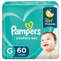 Fralda Pampers Confort Sec Super Tamanho G 60 un