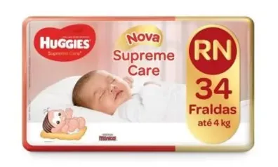 Fralda Huggies Supreme Care RN 36 unidades | R$19