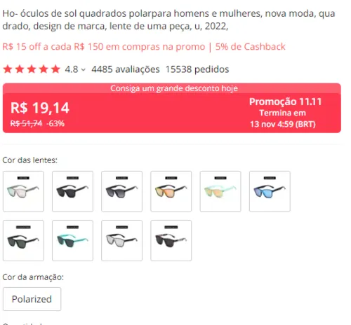 Imagem na descrição da promoção