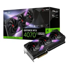 (PRIME NINJA) Placa de Vídeo RTX 4070 Ti Super OC Gaming Verto EPIC-X RGB Triple Fan PNY NVIDIA GeForce, 16GB GDDR6X - VCG4070TS16TFXXPB1-O