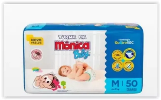 Fralda Turma da Mônica Baby P a XXG