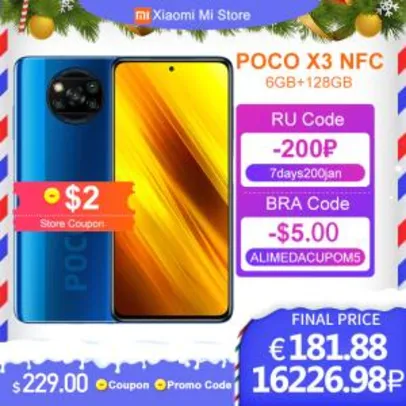 Smartphone Poco X3 6gb ram 128gb | R$1.305