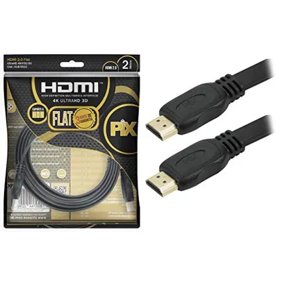 Cabo Hdmi 2.0 4K Hdr 19P 2M Pix Flat Gold, Preto