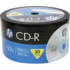 Cd-r gravável (80min/700mb)52x pack HP PT 50 UN