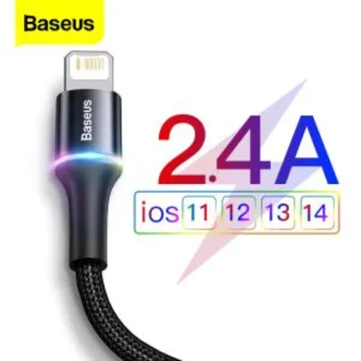 Cabo USB Baseus para iphone 11 pro xr x 2.4a | R$9