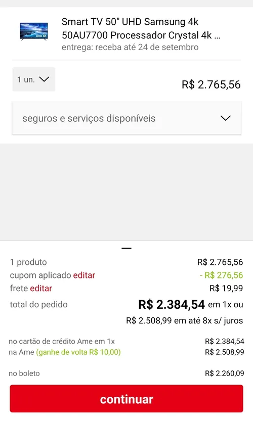 Imagem na descrição da promoção