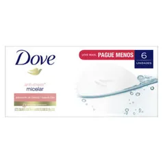 Sabonete em Barra 6 unidades Dove Micelar Anti Stress 1/4 de creme hidratante 90g | R$ 3,09