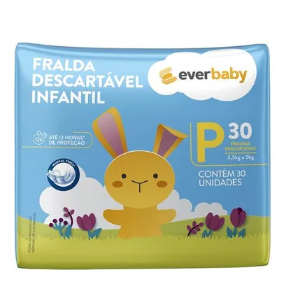 [40% off na 2° unidade] Fralda Descartável Ever Baby Tamanho P 30 Unidades