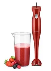 Mixer de Alimentos Multilaser Gourmet 127V 200W Lâmina de Aço Inoxidável e Copo de 500ml Vermelho