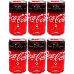 Kit com 6 Unidades de Coca-Cola Café 220ml 