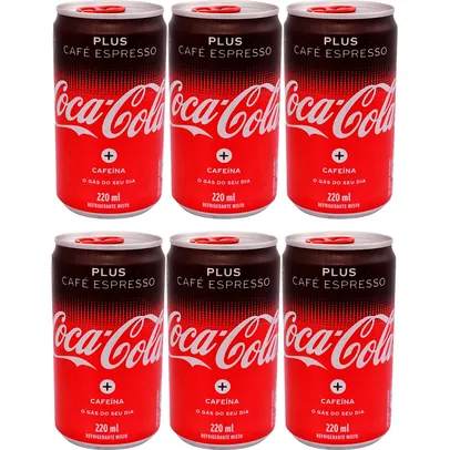 Kit com 6 Unidades de Coca-Cola Café 220ml 