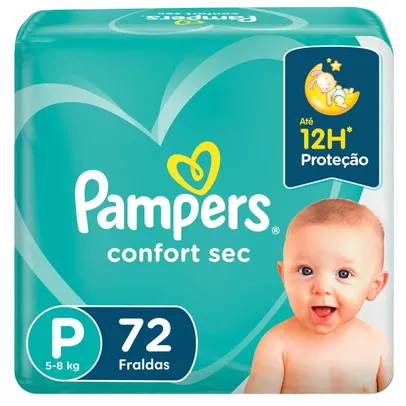 Fralda Pampers P Confort Sec 72 Unidades + Sabonete